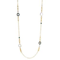 Patina Gold Silver Links 36 In. Necklace