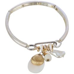 Bay Studio Shell Pearl Bead Stretch Bracelet