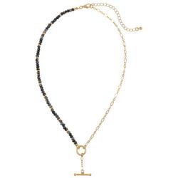18 In. Bead/Chain Toggle Necklace