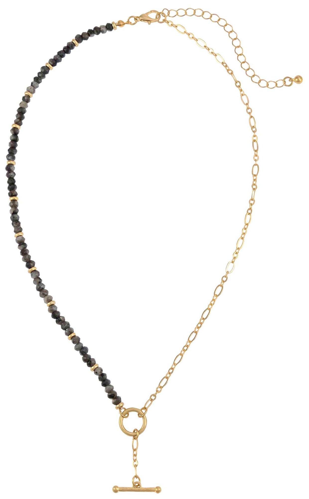 18 In. Bead/Chain Toggle Necklace