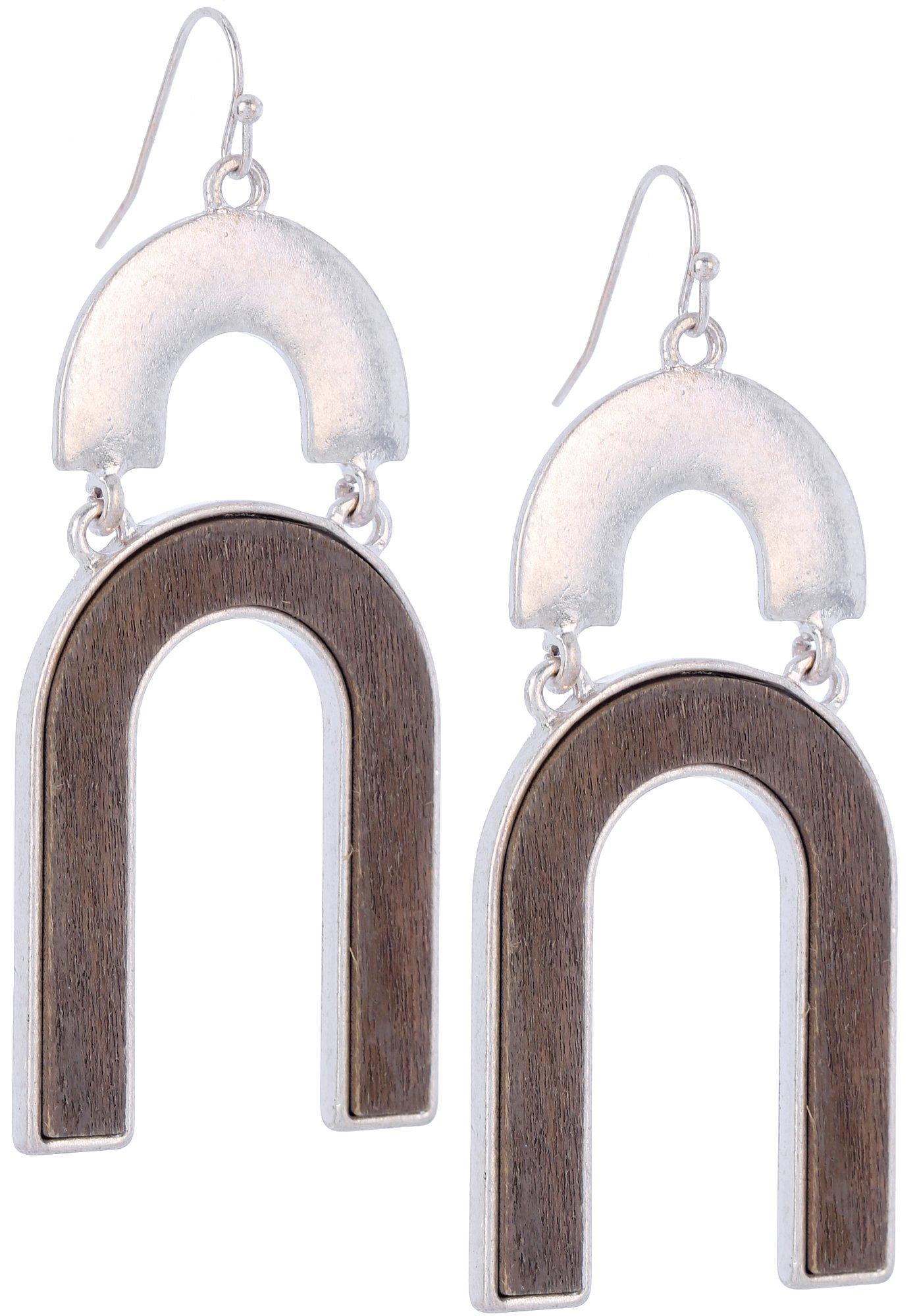 BUNULU 2.5 In. Double Horseshoe Dangle Earrings