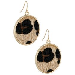 Bay Studio Leopard Textured Circle Discs Gold Tone Earrings