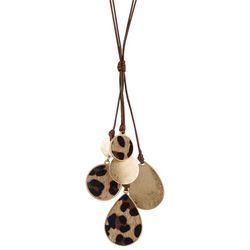 Bay Studio 30 In. Leopard Discs Pendants Chain Necklace
