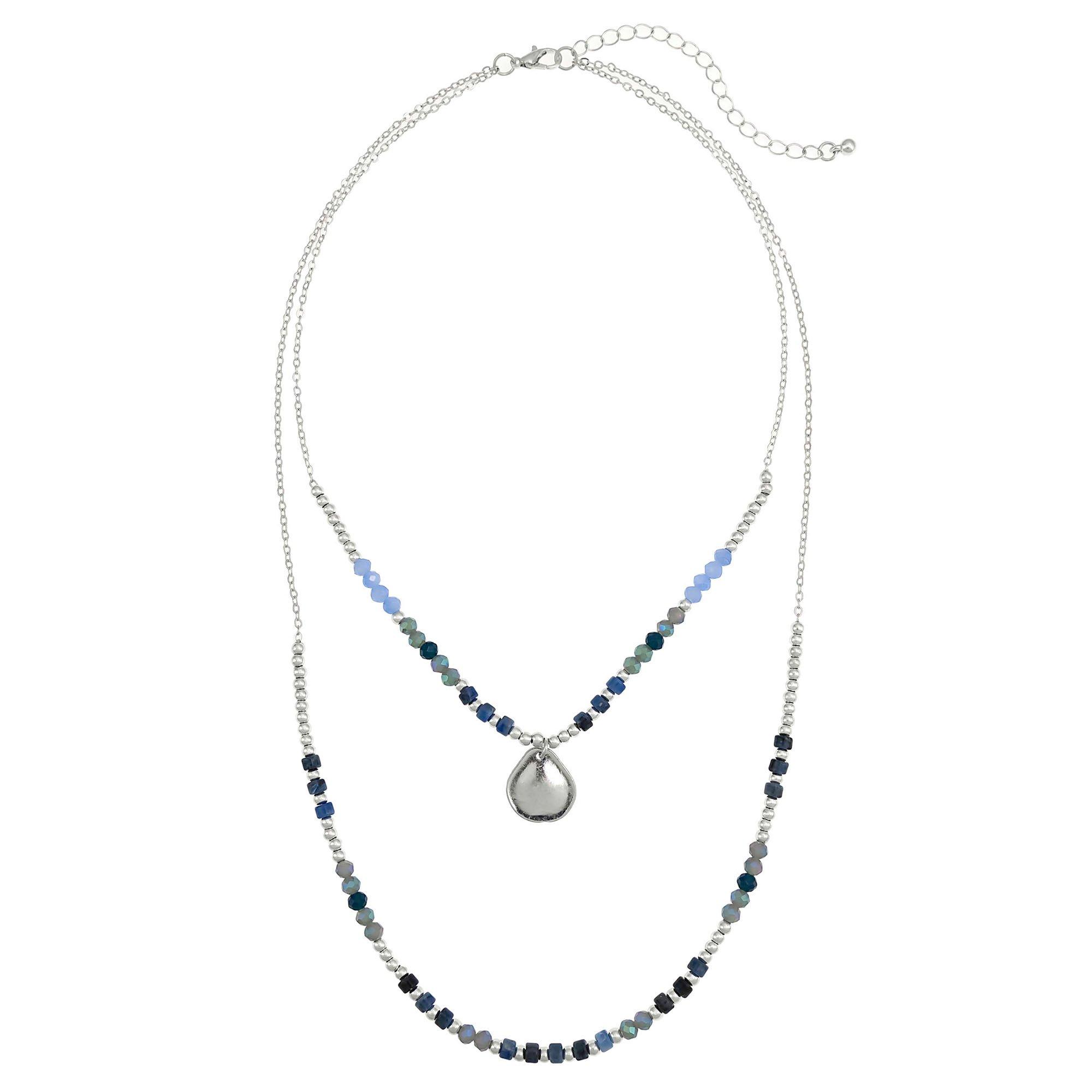 2-Row 15 In. Beaded Chain Layered Necklace