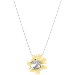 19 In. Flower Pendant Coil Chain Necklace
