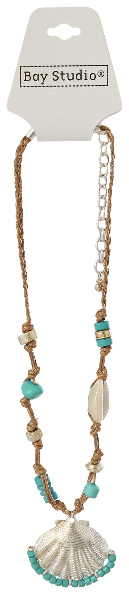 Bay Studio 16 In. Beaded Braid Cord Shell Necklace