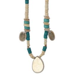 Bay Studio 34 In. Beaded Charm Frontal Necklace