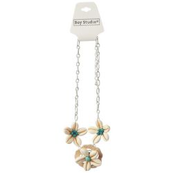 Bay Studio 16 In. Frontal Beaded Shell Flower Necklace