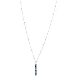 32 In. Rectangular Stone Pendant Chain Necklace