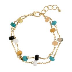 Bunulu 7 In. 2-Row Beaded Chain Anklet With Extender
