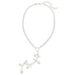 Bay Studio 18 In. Pearl Cluster Flat Chain Y-Necklace
