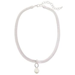 Bay Studio 18 In. Pearl Pendant Flat Chain Necklace