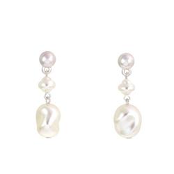 1.5 In. Linear Pearl Dangle Earrings