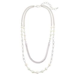 Bay Studio 2-Row 18 In. Pearl Chain Necklace