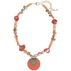 Bay Studio 20 In. Disc Pendant Shell Chip Bead Necklace