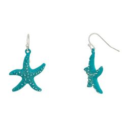 Bay Studio Enamel Starfish Silver Tone Dangle Earrings