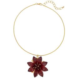 Bay Studio Red Flower Pendant Necklace