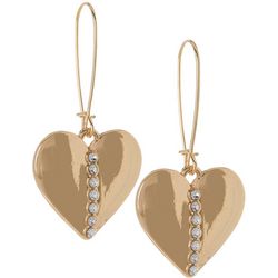 Bay Studio 1.5 In. Heart Gold Tone Dangle Earrings