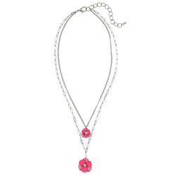 Bay Studio 2-Row 16 In. Flower Charms Chain Necklace