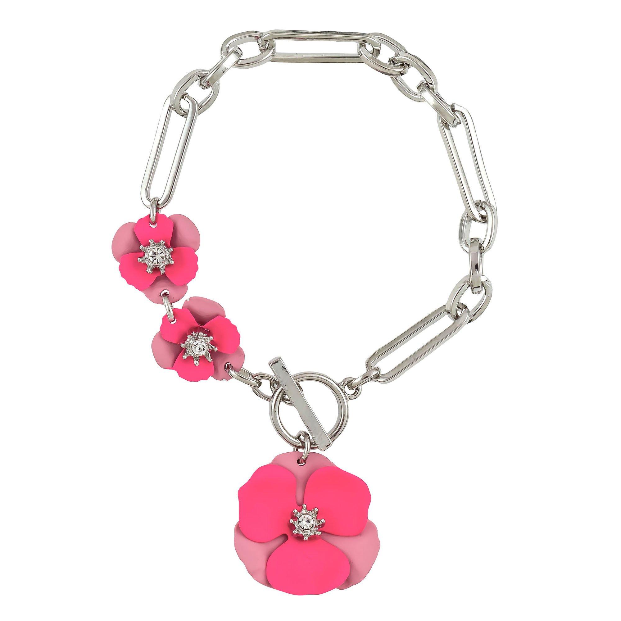 Bay Studio 7 In. Flower Flat Chain Toggle Bracelet