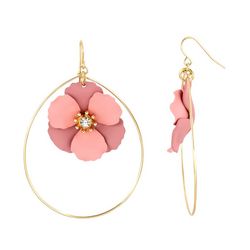Bay Studio Open Teardrop Flower Dangle Earrings