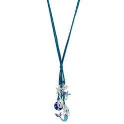 28 In. Mermaid Shell Charms Cord Necklace