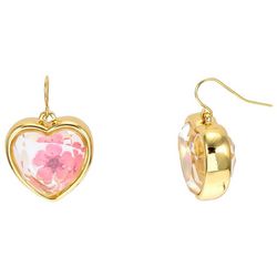 Bay Studio Pink Heart Drop Earrings