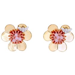 Bay Studio Gold Tone Flower Clip-On Earrings