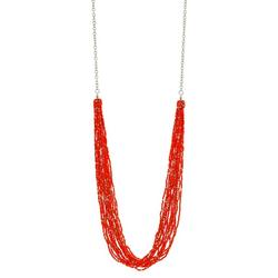 38 In. Multi-Row Seed Bead Frontal Necklace
