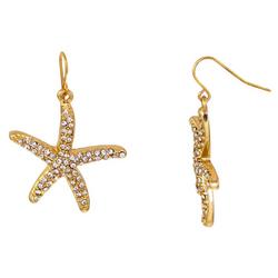 Pave Starfish Dangle Earrings