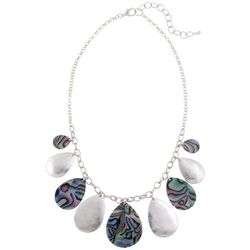 Bay Studio Abalone Teardrop Frontal Chain Necklace