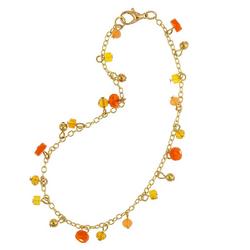 9 In. Shaky Bead Gold Tone Anklet