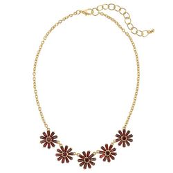 Bay Studio Rhinestone Flower Frontal Chain Necklace