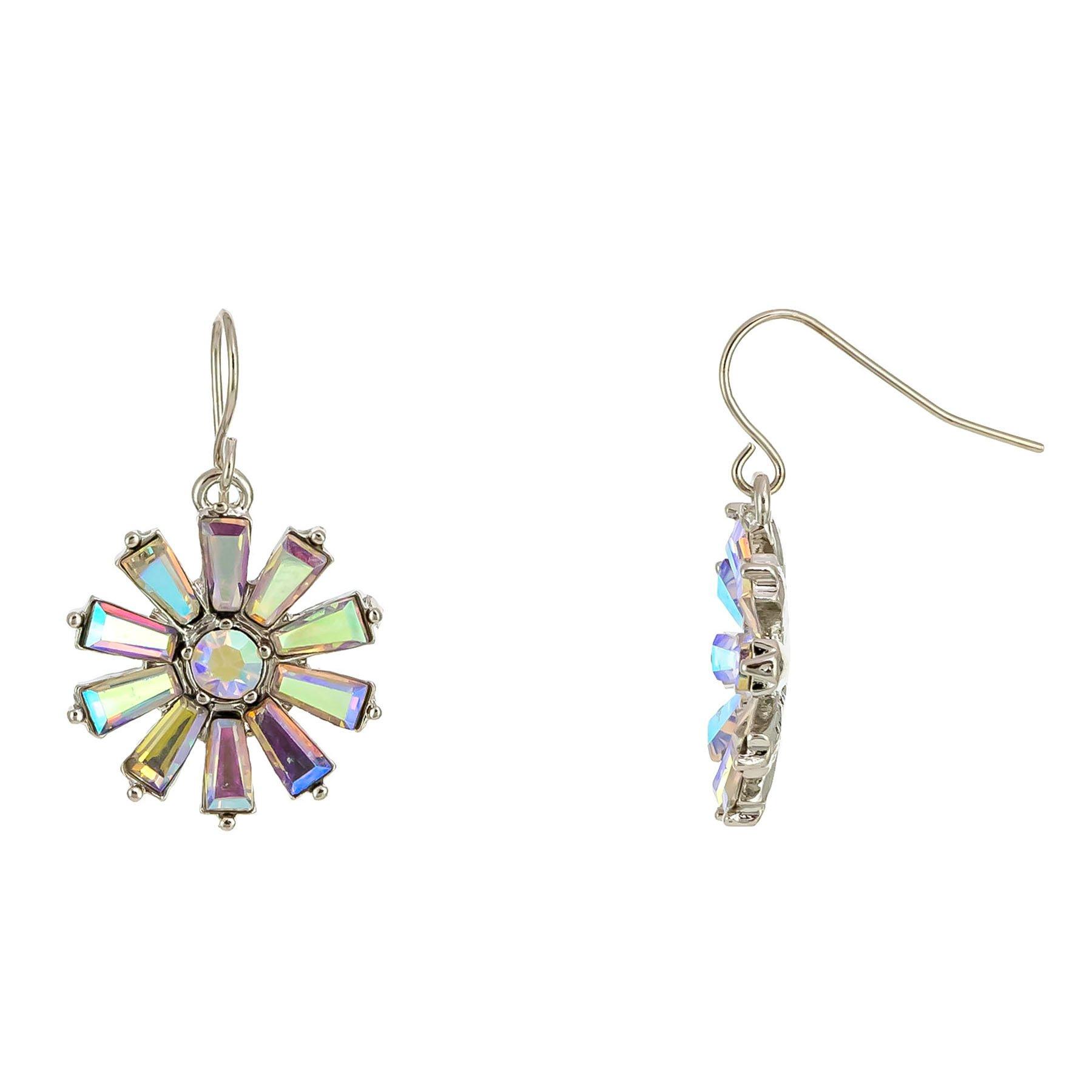 Bay Studio 1.5 In. Rhinestone Flower Dangle Earrings