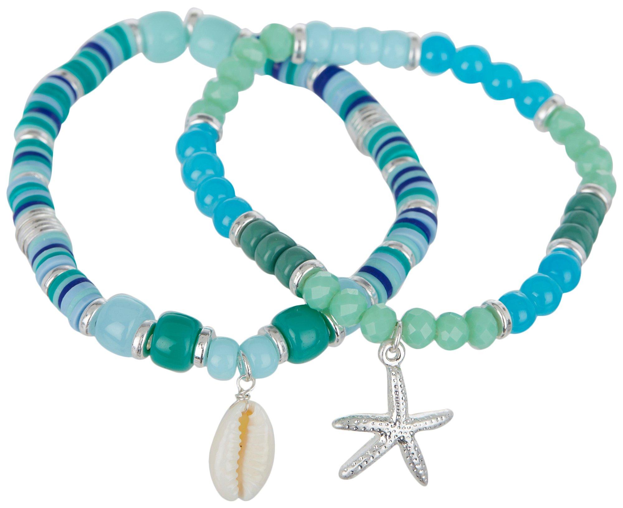 Bay Studio 2-Pc. Shell Starfish Charms Beaded Bracelet Set
