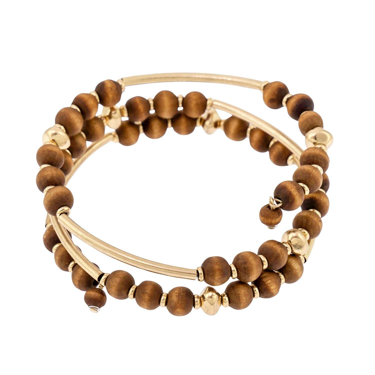Bay Studio 2-Row Beads & Bars Wrap Bracelet