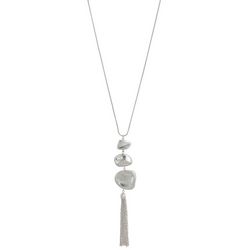 Bay Studio Linear Triple Bead Tassel Necklace