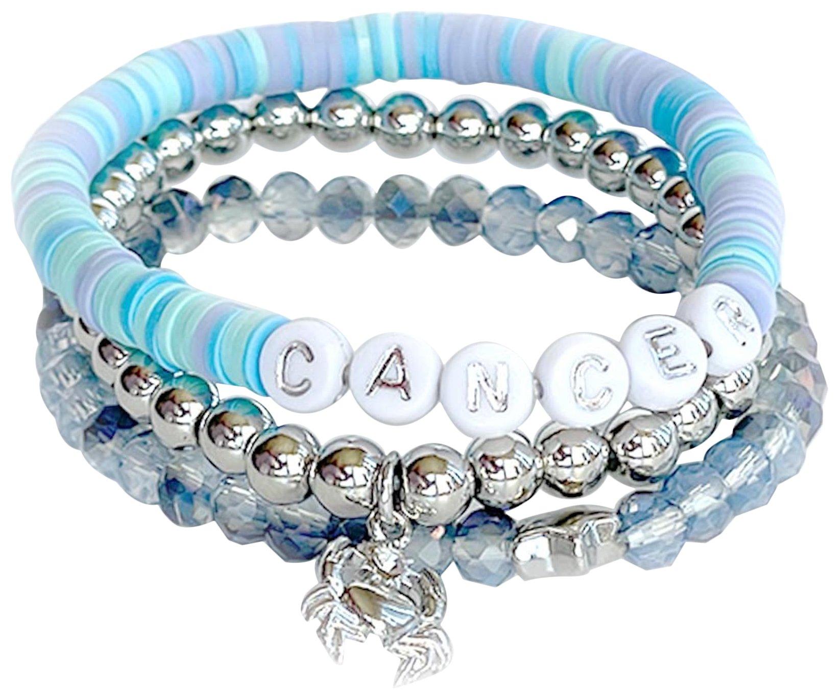 3-Pc. 7 In. Cancer Bead Bracelet Set