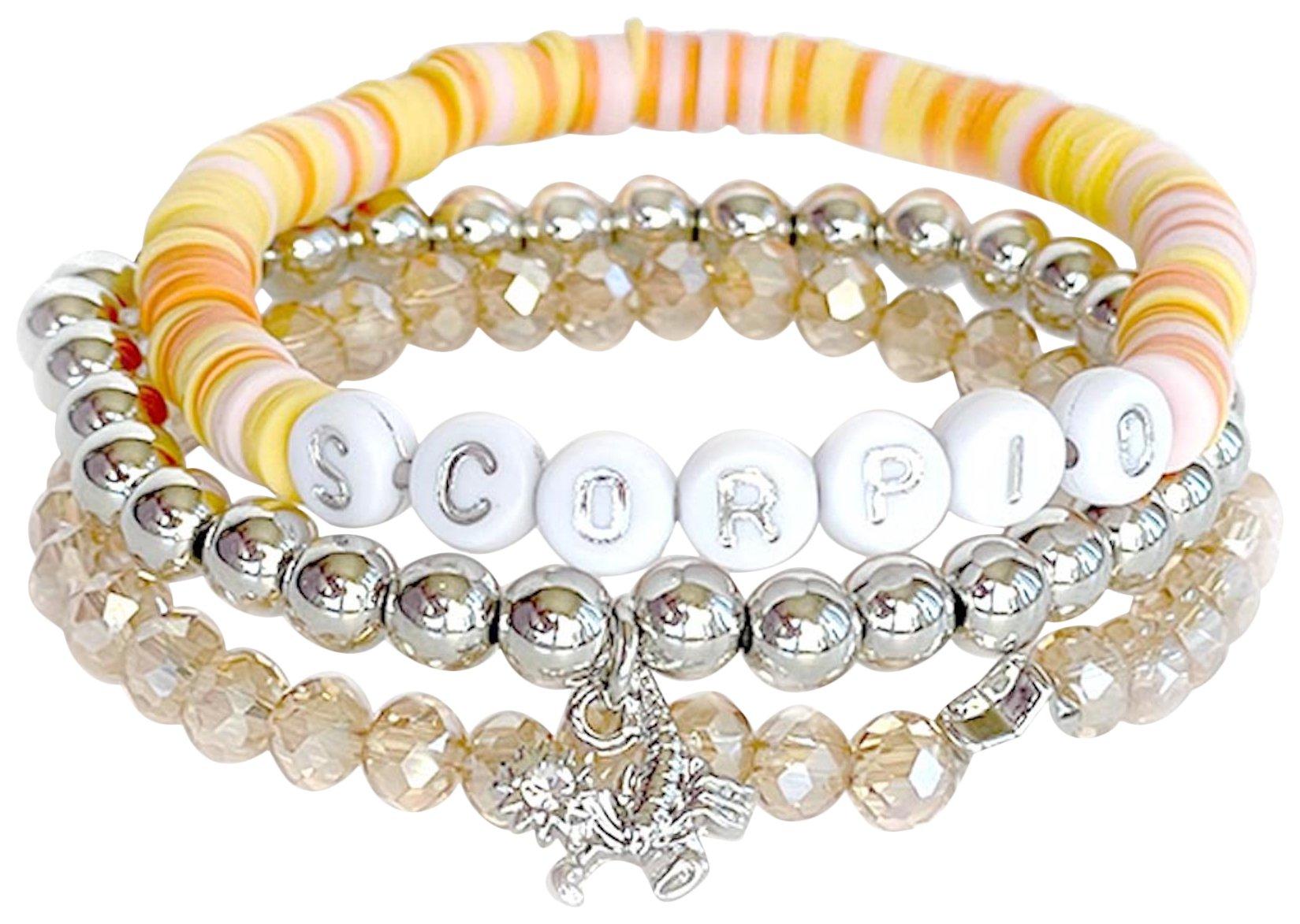 Jewelry Made By Me 3-Pc. 7 In. Scorpio Bead Bracelet Set