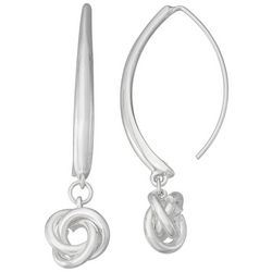 Napier Silver Tone Link Knot Threader Earrings