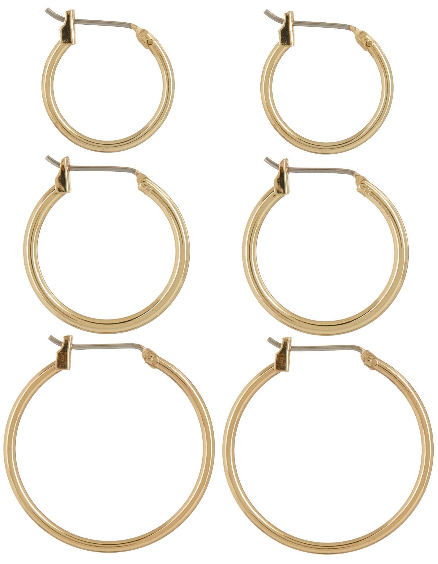 3-pc. Gold Tone Hoop Earring Set