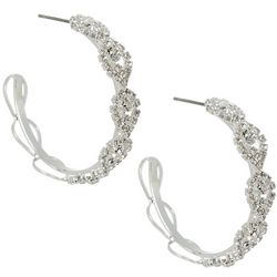 You're Invited Pave Dangle C-Hoop Earrings