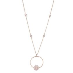 You're Invited 28 In. Faux Pearl Ball Open Circle Necklace