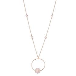 28 In. Faux Pearl Ball Open Circle Necklace