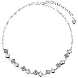 Gloria Vanderbilt 16 in. Crystal Squares Frontal Necklace