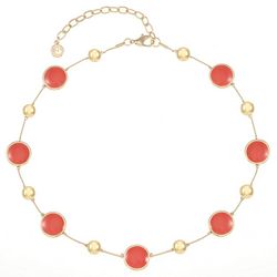 Gloria Vanderbilt Circle Faux Pearl Gold Tone Chain Necklace