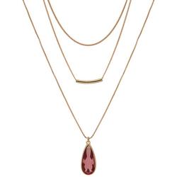3-Row 16 In. Cabochon Teardrop Chain Necklace