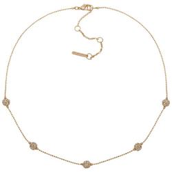 17 In. Pave Fireball Frontal Chain Necklace