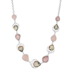Napier Abalone Filigree Teardrop Frontal Chain Necklace