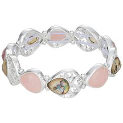 Faceted Abalone Links Stretch Bracelet